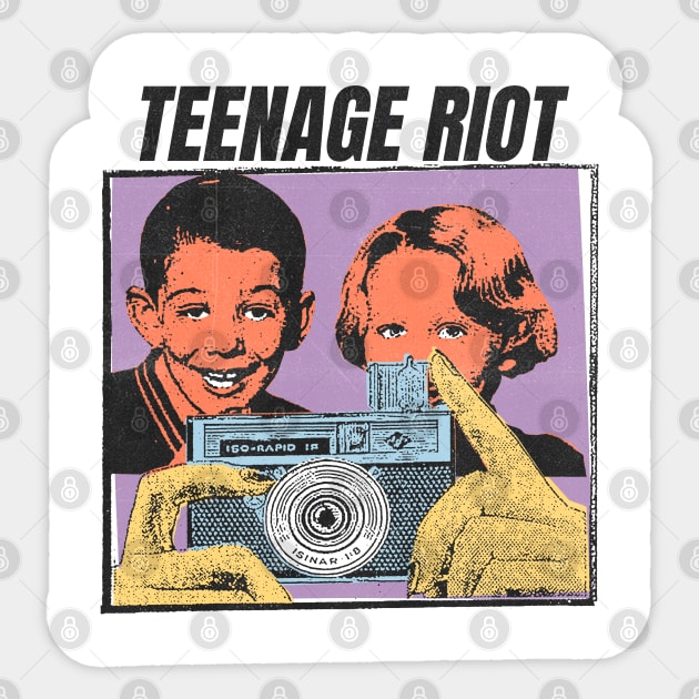 teenage riot Sticker by psninetynine